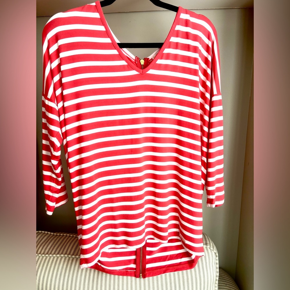 MICHAEL Michael Kors Red and White Striped Top